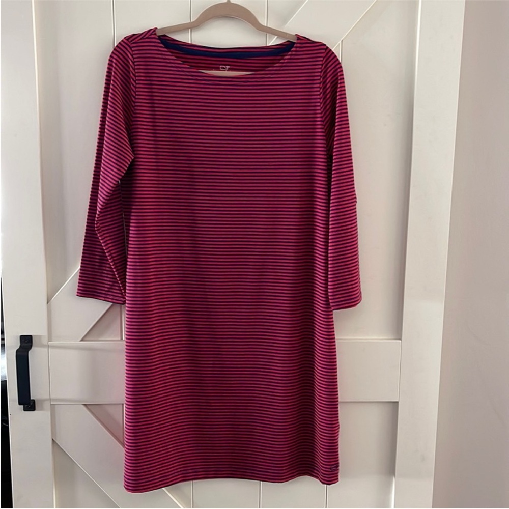 Striped Red and blue sankaty vineyard vines Dress large - Picture 1 of 3